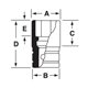 SIMDM210 - Nasadka udarowa 1/2" 12-kątna, długa, metryczna, 21 mm