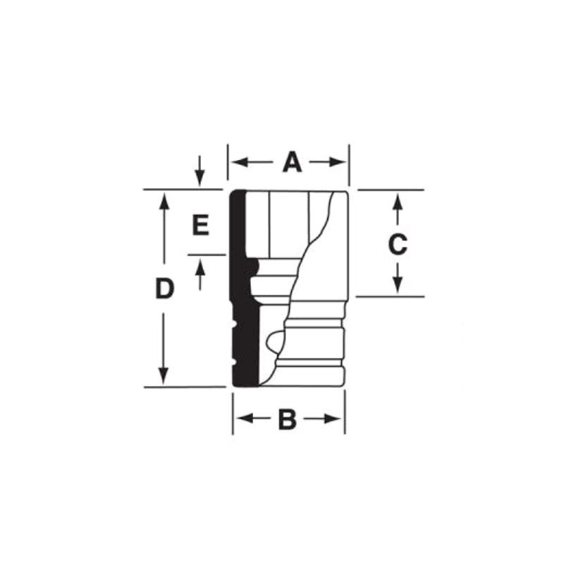 SIMDM320 - Nasadka udarowa 1/2" 12-kątna, długa, metryczna, 32 mm SIMDM320 - Nasadka udarowa 1/2" 12-kątna, długa, metryczna, 32 mm
