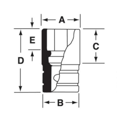 SIMDM320 - Nasadka udarowa 1/2" 12-kątna, długa, metryczna, 32 mm