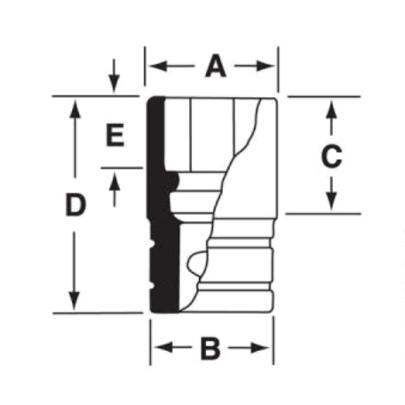 SIMDM330 - Nasadka udarowa 1/2" 12-kątna, długa, metryczna, 33 mm
