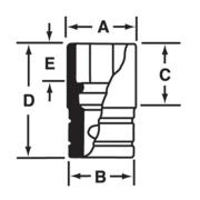 SIMDM340 - Nasadka udarowa 1/2" 12-kątna, długa, metryczna, 34 mm