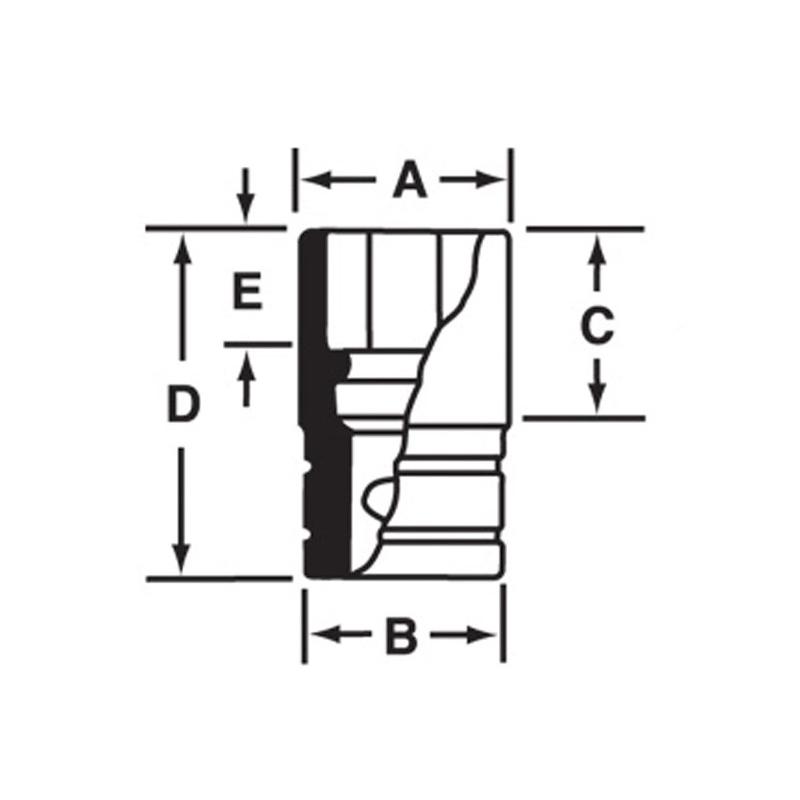 SIMDM350 - Nasadka udarowa 1/2" 12-kątna, długa, metryczna, 35 mm