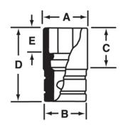 SIMDM360 - Nasadka udarowa 1/2" 12-kątna, długa, metryczna, 36 mm