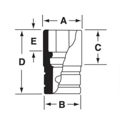 LES282B - Nasadka krótka 3/4" spline 28, 7/8"