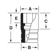 LES383B - Nasadka krótka 1" spline 38, 1'3/16"