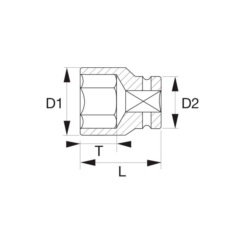K8901M-50 - Nasadka 3/4" 6-kątna, udarowa, 50 mm