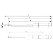 74WS-15 - Adjustable torque wrench, round drive, 3-15 Nm (27-132 lbf.in), 16 mm