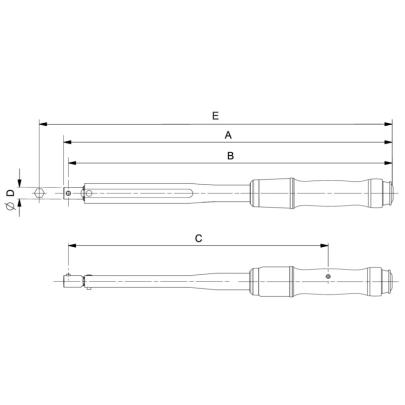 74WS-15 - Adjustable torque wrench, round drive, 3-15 Nm (27-132 lbf.in), 16 mm