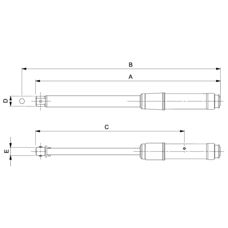7465-800 - Klucz dynamometryczny, regulowany, głowica ze złączem prostokątnym, 160-800 Nm, 24x32 mm, skala liniowa