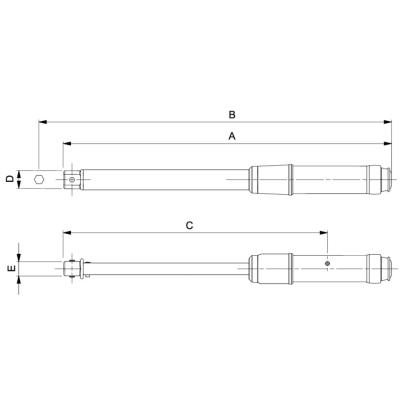 7465-800 - Klucz dynamometryczny, regulowany, głowica ze złączem prostokątnym, 160-800 Nm, 24x32 mm, skala liniowa