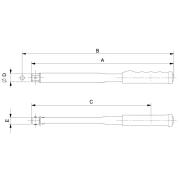74P9-100 - Torque wrench, instrument-set, square drive head, 20-100 Nm, 9x12 mm