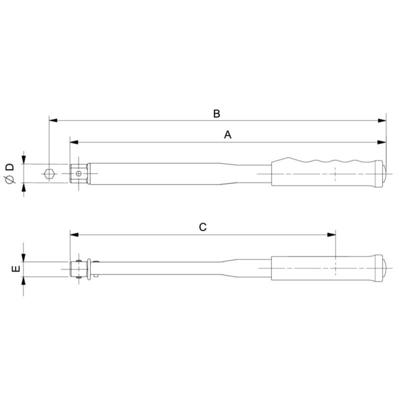 74P14-300 - Klucz dynamometryczny, ustawiany na przyrządach, głowica ze złączem prostokątnym, 60-300 Nm, 14x18 mm