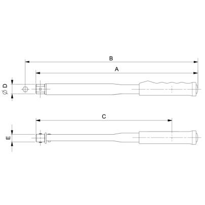 74P14-300 - Klucz dynamometryczny, ustawiany na przyrządach, głowica ze złączem prostokątnym, 60-300 Nm, 14x18 mm