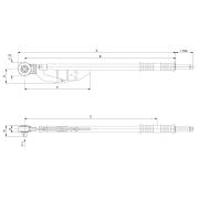 76R3-800 - Torque wrench, adjustable, scale in window, with fixed ratchet 3/4" and 1", 200-800 Nm
