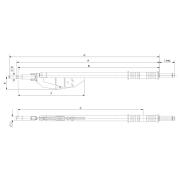 76S-600 - Adjustable folding torque wrench, scale in window, head with round drive, 120-600 Nm, 22 mm