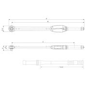 75P3-800 - Klucz dynamometryczny, ustawiany na przyrządach, z grzechotką stałą 3/4", 200-800 Nm