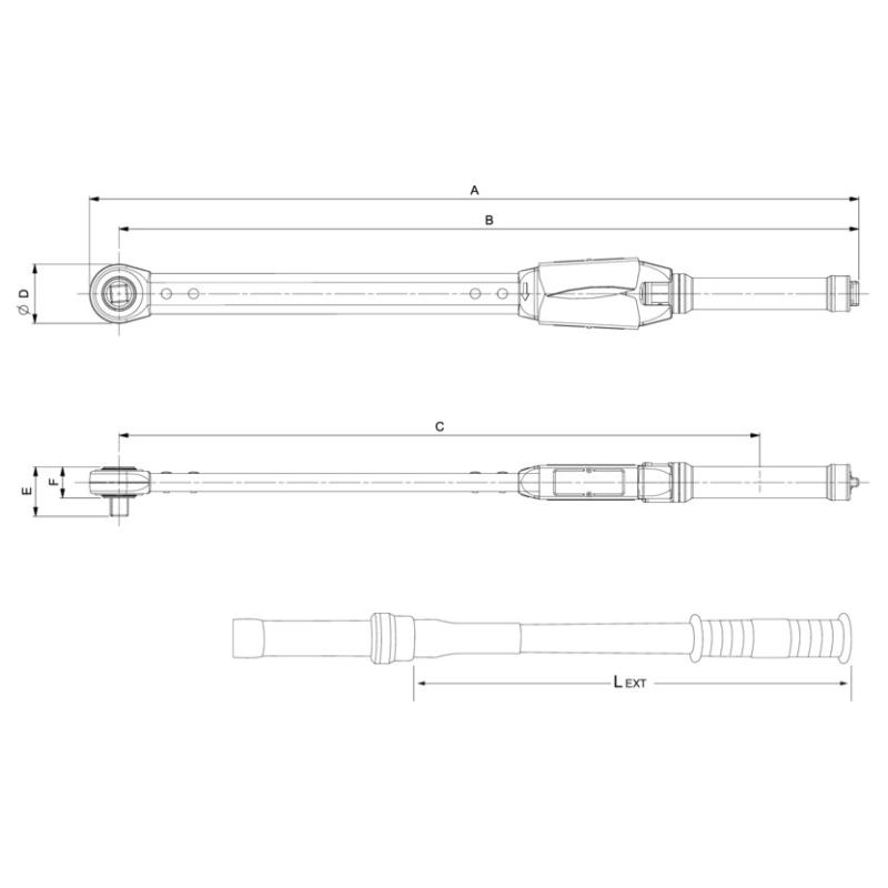 75P3-1000 - Klucz dynamometryczny, ustawiany na przyrządach, z grzechotką stałą 3/4", 300-1000 Nm