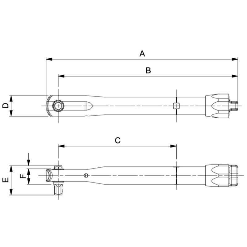 6852-5 - Klucz dynamometryczny, regulowany, skala liniowa, stały uchwyt bitowy 1/4", 1-5 Nm, wersja MINI