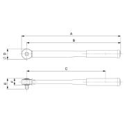 TAWM1412M - Elektroniczny klucz dynamometryczny, pomiar momentu i kąta z grzechotką stałą 1/4", 0,6-12Nm (0,44-8,85 lbf.ft) SLIM
