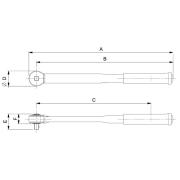 TAWM34800 - Elektroniczny klucz dynamometryczny, pomiar momentu i kąta z grzechotką stałą 3/4", 40-800 Nm (29,5-590 lbf.ft)
