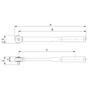 TAW1412M - Elektroniczny klucz dynamometryczny, pomiar momentu i kąta z grzechotką stałą 1/4", 0,6-12 Nm, SLIM