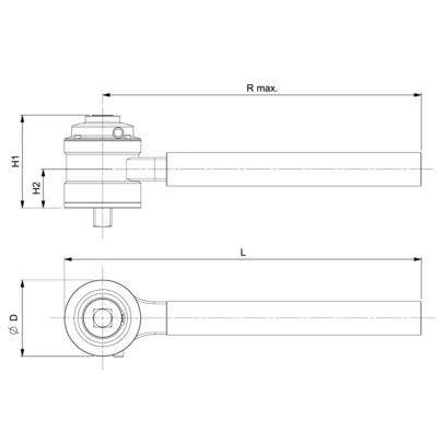 95155B-3000 - Wzmacniacz momentu, proste ramię reakcyjne, 3000 Nm
