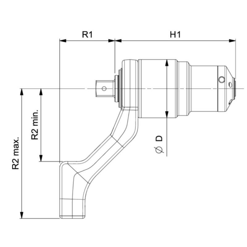 9525CR-4000 - Wzmacniacz momentu, odsadzone ramię reakcyjne, 4000 Nm
