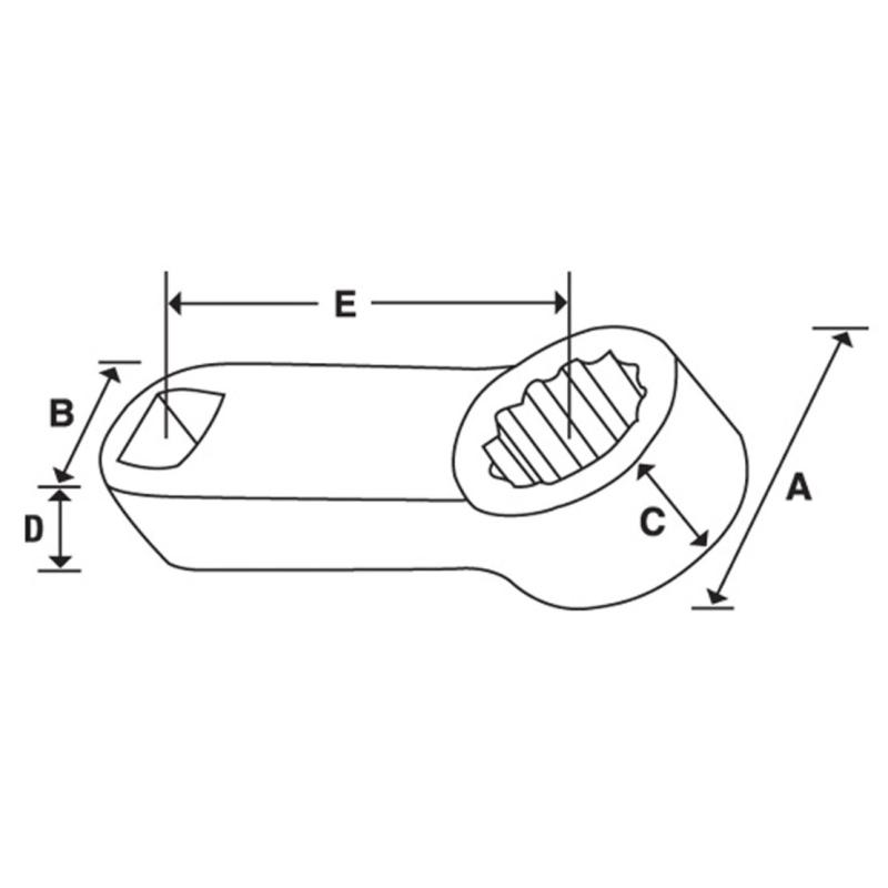 SRDH341 - Końcówka nasadzana oczkowa 1/2", 12-kątna, 1'1/16"