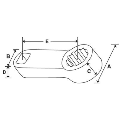 SRDH361 - Końcówka nasadzana oczkowa 1/2", 12-kątna, 1'1/8"