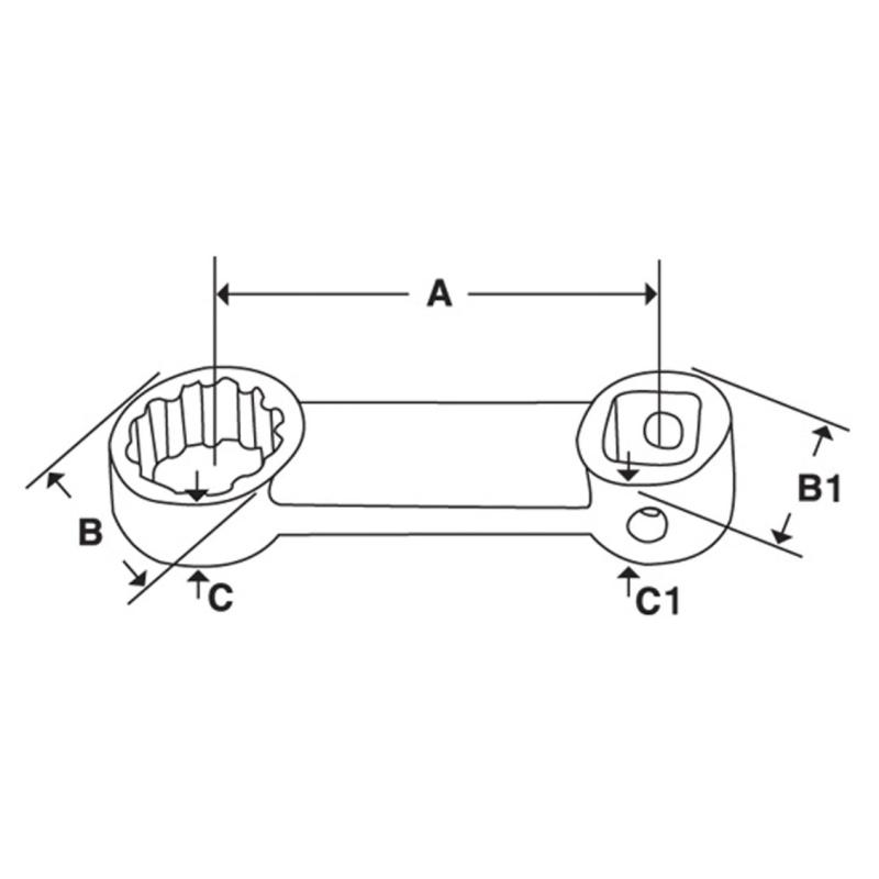 SRES18 - Końcówka nasadzana oczkowa 1/2", Spline, 9/16"