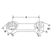 SRES20 - Końcówka nasadzana oczkowa 1/2", Spline, 5/8"