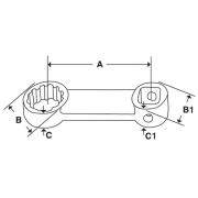SRES30A - Końcówka nasadzana oczkowa 1/2", Spline, 15/16"