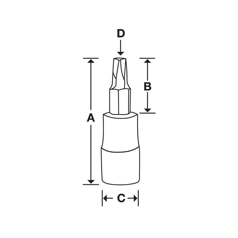 STX55TPE - Nasadka trzpieniowa 1/2" do śrub Torx Plus®, IP55