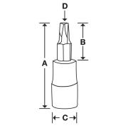 STX55TPE - Nasadka trzpieniowa 1/2" do śrub Torx Plus®, IP55