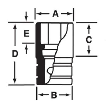 SW426 - Nasadka 1/2" 8-kątna, krótka, calowa, 13/16"