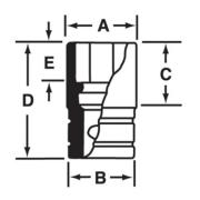 SW430 - Nasadka 1/2" 8-kątna, krótka, calowa, 15/16"