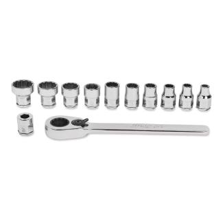 112RTA - Zestaw nasadek 1/4" z grzechotką, 12-kątnych, niskoprofilowanych, 3/16" - 9/16" (12 szt.)