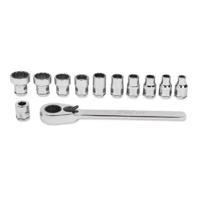 112RTA - Zestaw nasadek 1/4" z grzechotką, 12-kątnych, niskoprofilowanych, 3/16" - 9/16" (12 szt.)