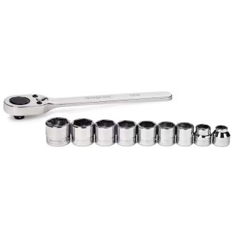210RAFSMA - Zestaw nasadek 3/8" z grzechotką, 6-kątnych, niskoprofilowych, 8 - 18 mm (10 szt.)