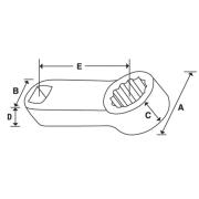 FRESL16 - Końcówka nasadzana oczkowa 3/8", Spline, niskoprofilowa, 1/2"