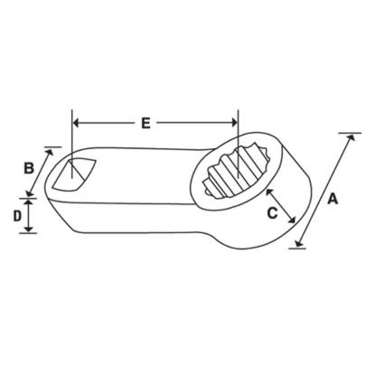 FRESL16 - Końcówka nasadzana oczkowa 3/8", Spline, niskoprofilowa, 1/2"