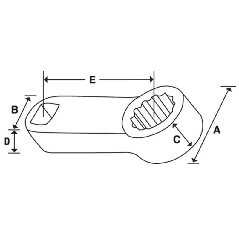 FRESL18 - Końcówka nasadzana oczkowa 3/8", Spline, niskoprofilowa, 9/16"