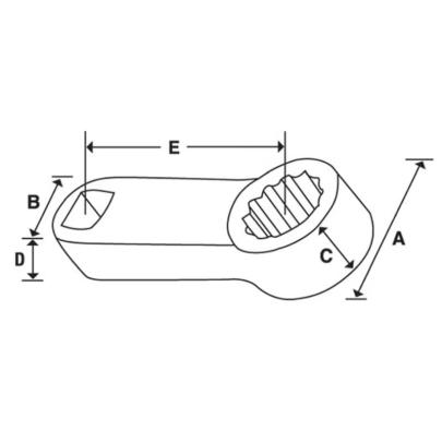 FRESL22 - Końcówka nasadzana oczkowa 3/8", Spline, niskoprofilowa, 11/16"