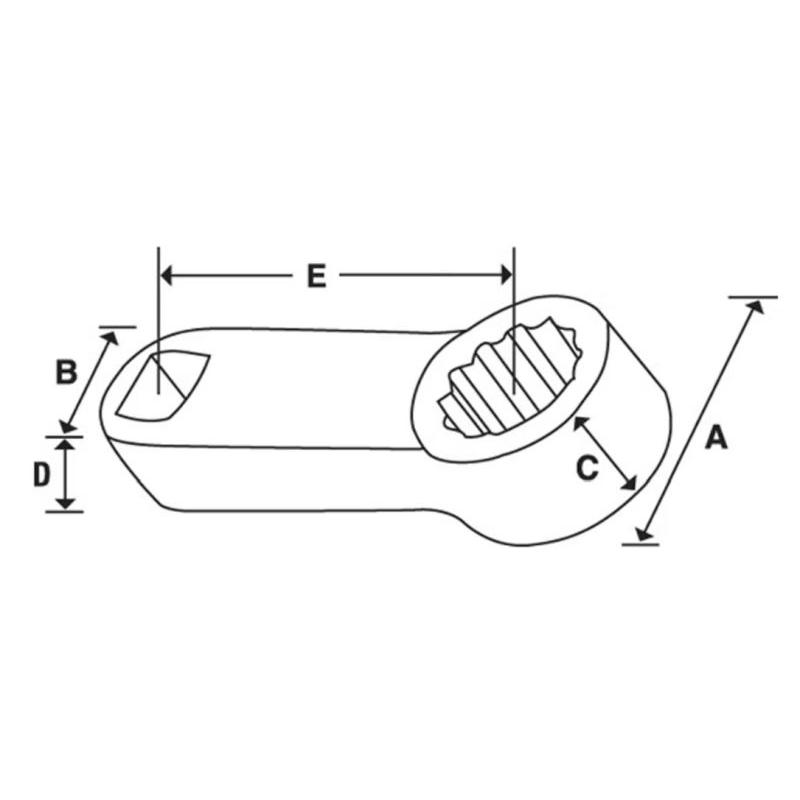 FRESL30 - Końcówka nasadzana oczkowa 3/8", Spline, niskoprofilowa, 15/16"
