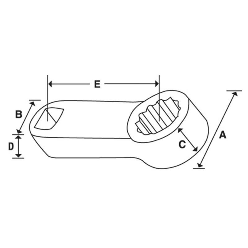 FRESL24 - Końcówka nasadzana oczkowa 3/8", Spline, niskoprofilowa, 3/4"